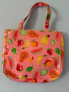Gymboree Pink Fruit-Print Tote with Colorful Fruit Motif